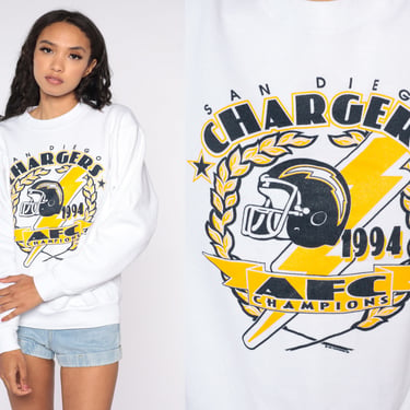 San Diego Chargers Sweatshirt 1994 AFC West Champions Football Sweatshirt 90s Sweatshirt Nfl Shirt Jumper Sports Vintage 1990s Medium Large 