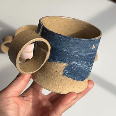 Unique Speckles Stoneware Blue Coffee Mug 12 oz 