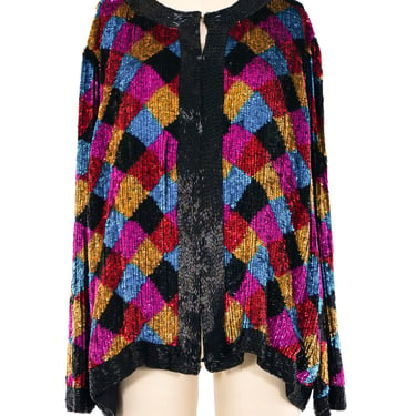 Rainbow Checkered Sequin Jacket