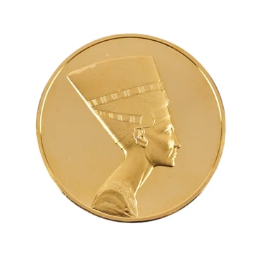 24k Gold Plated Bronze Medal Coin Queen Nefertiti 