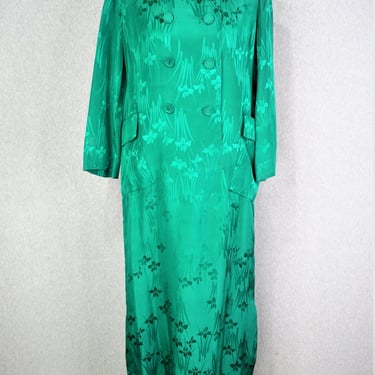 1960's - DYNASTY - Silk - Lined - Cocktail Gown - Hostess Dress - Mid Century Modern - Kaftan - Marked size 8 