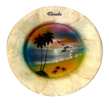 Vintage 80s Airbrushed Florida Souvenir Plate 