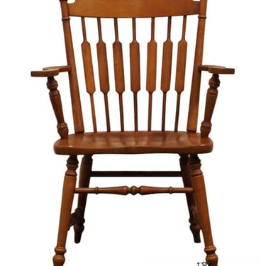 TELL CITY Solid Hard Rock Maple Colonial Early American Cattail Back Dining Arm Chair 8035 - Nutmeg Finish 