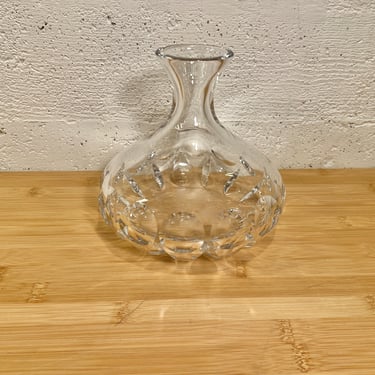 Vintage Elegant Cut Crystal Glass Large Vase, Wide Heavy Base 