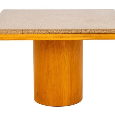Angelo Donghia Style Granite &amp; Ash Pedestal Table