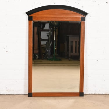 Ethan Allen Neoclassical Cherry and Ebonized Wood Wall Mirror