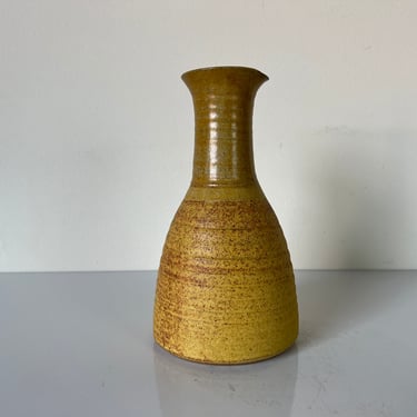 Mid-Century Organic Earth Speckled Glaze Studio Pottery Vase, Signed 