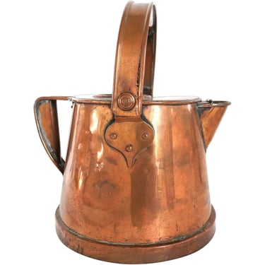 1860's Antique English Victorian Copper Hot Water Kettle / Garden Watering Can 