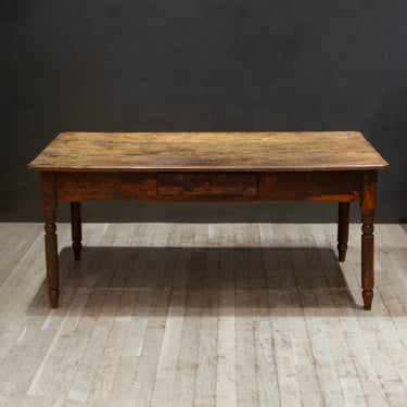 19th c. Rustic Farmhouse Table with Large Drawer c.1820-1880