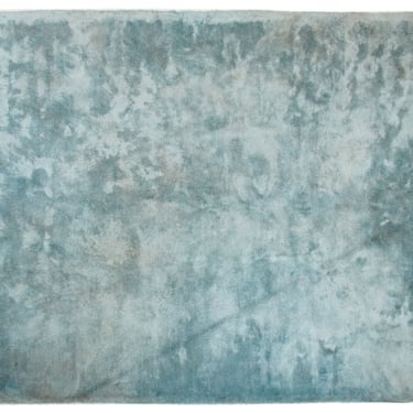 Contemporary Marbled Blue Rug, 8' 2" x 6' 7"