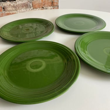 Vintage Fiestaware Green Plates -  Set of 4 