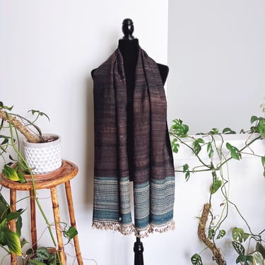 Vintage Tussah Silk Bhujodi India Shawl 