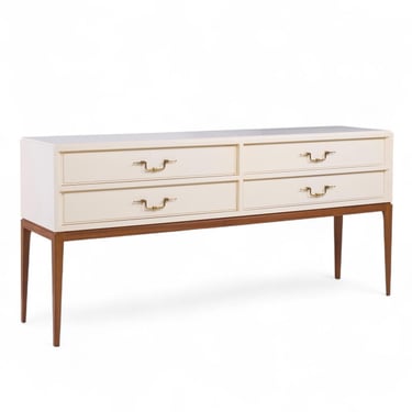 Tommi Parzinger for Parzinger Originals Mid Century Milk Glass Top Console Credenza - mcm 