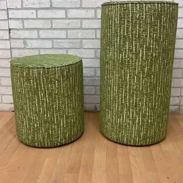 Mid Century Modern Knoll Rockwell Unscripted Swivel Bar and Low Stool - Set of 2 (Green Multi)