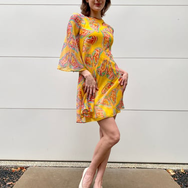 60’s Chiffon Butterfly Dress