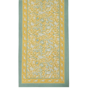 La Mer Table Runner in Aqua & Citrine