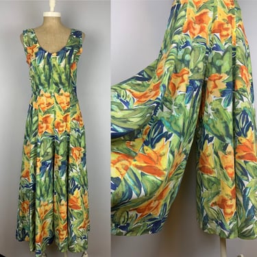 Vintage 90s Floral Rayon Jumpsuit by The Limited, Size 6 