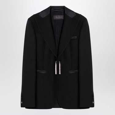 Max Mara Pianoforte Black Wool Smoking Jacket Women