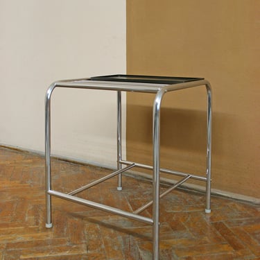 Vintage Robert Slezak Czechoslovakian Bauhaus Console Side End Table Plastic Tubular Chrome Modernist Functionalist Minimalist Decor Antique 