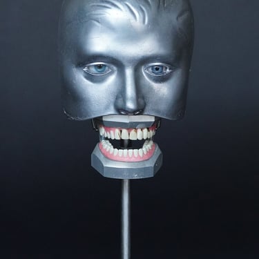 Aluminum Dental Phantom with 1940's Prosthetic Blue Eyes