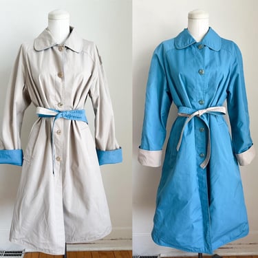 Vintage 1980s Reversible Trench Coat / M 