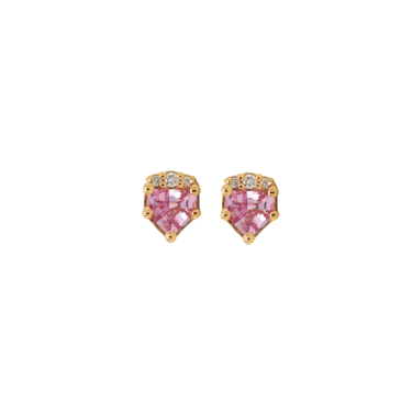 Shelter Anniversary Collection: One Of A Kind Light Pink Sapphire Shield Studs