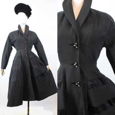 1950s PRINCESS faille dolman sleeve coat xs | new winter 