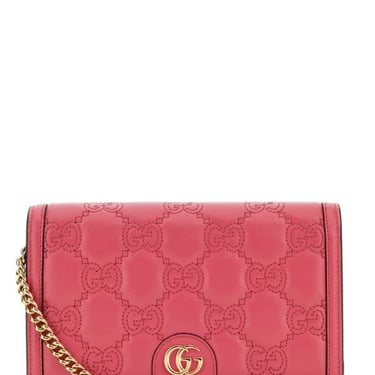 Gucci Woman Dark Pink Leather Gg Wallet