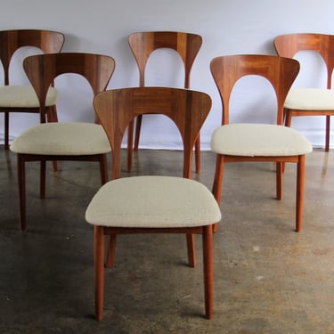 Mid Century Danish Modern Niels Koefoeds Hornslet  “Peter“ Dining Chairs Set of 6 