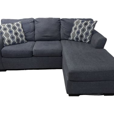 Modern Gray Fabric Couch With Chaise