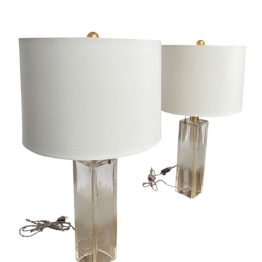 Pair of Aventurine Glass Table Lamps by Donghia