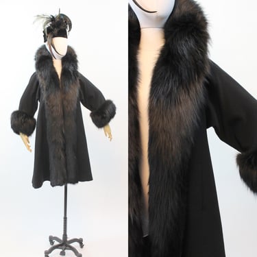 1960s MATLIN FOX fur wool coat small medium | new fall winter 