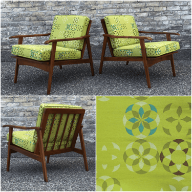 Vintage &#8216;wasabi&#8217; Easy Chairs 