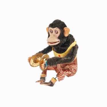 Monkey with Cymbals Mid-Century Toy Known as Jolly Chimp by