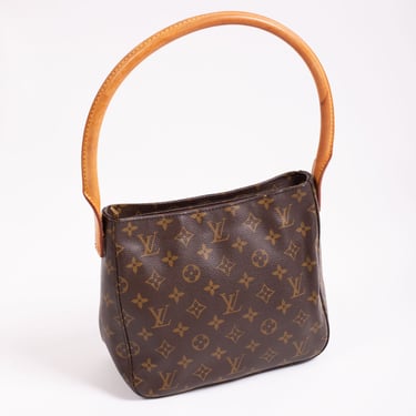 Louis Vuitton Monogram Looping MM Shoulder Bag Vintage Hobo LV Logo Canvas + Leather Hoop Tote 90s Y2K 