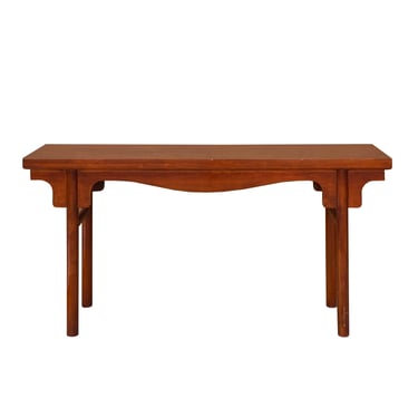 Chinese Brown Wood Plank Plain Ming Style Altar Console Table cs7450E 