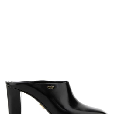 靴 PRADA square toe leather mules black Prada 35mm Patent Leather Mules | Black | FARFETCH