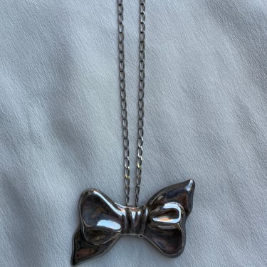 bow broach pendant necklace  N017