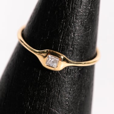 DIANA MITCHELL 18K Gold Mini Diamond Shape Cushion Ring
