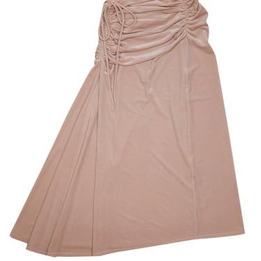 A.L.C. - Pastel Blush Pink Velvet Ruched Midi Skirt Sz 4