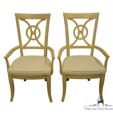 Set of 2 STANLEY FURNITURE Concentrics Collection White Washed Splat Back Dining Arm Chairs 529-21-70 