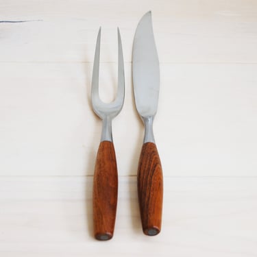 Dansk Fjord Flatware Large Curving Knife and Fork Set by Jens Quistgaard 