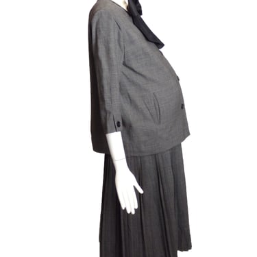 1950s Gray Wool Maternity Ensemble, Size-10