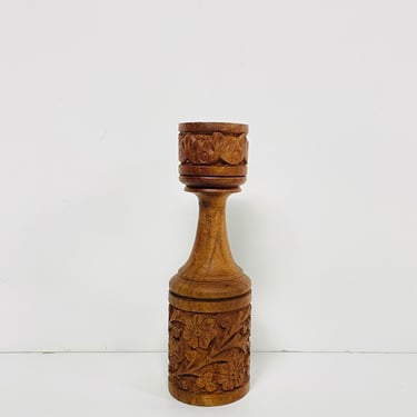 Vintage Carved Candleholder / Candlestick / Home Decor / Made in India / FREE SHIPPING 