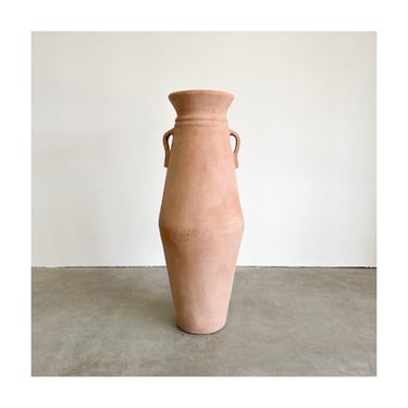 Vintage Rustic Terracotta Extra Large Vessel Floor Vase Postmodern MCM Retro 70s 80s 