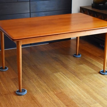 Extra-long restored Danish teak extendable retangular dining table by Skovmand Andersen - (extends 59.75