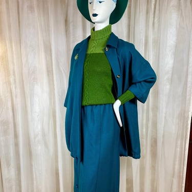 1980's Twill Drawstring Skirt Suit