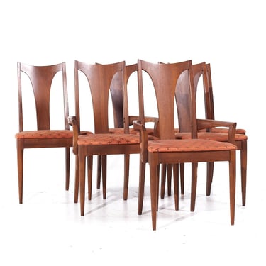 Broyhill Brasilia II Mid Century Walnut Dining Chairs - Set of 6 - mcm 