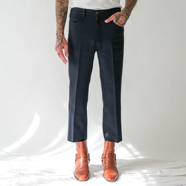 Vintage 90s LEVIS Navy Sta Prest Bootleg Pants | Size 34x27 | 100% Polyester | Rockabilly, Mod, Ska | 1990s LEVIS Designer Bootcut Pants 