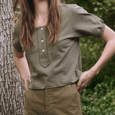 The Great Scoop Henley in Faded Army